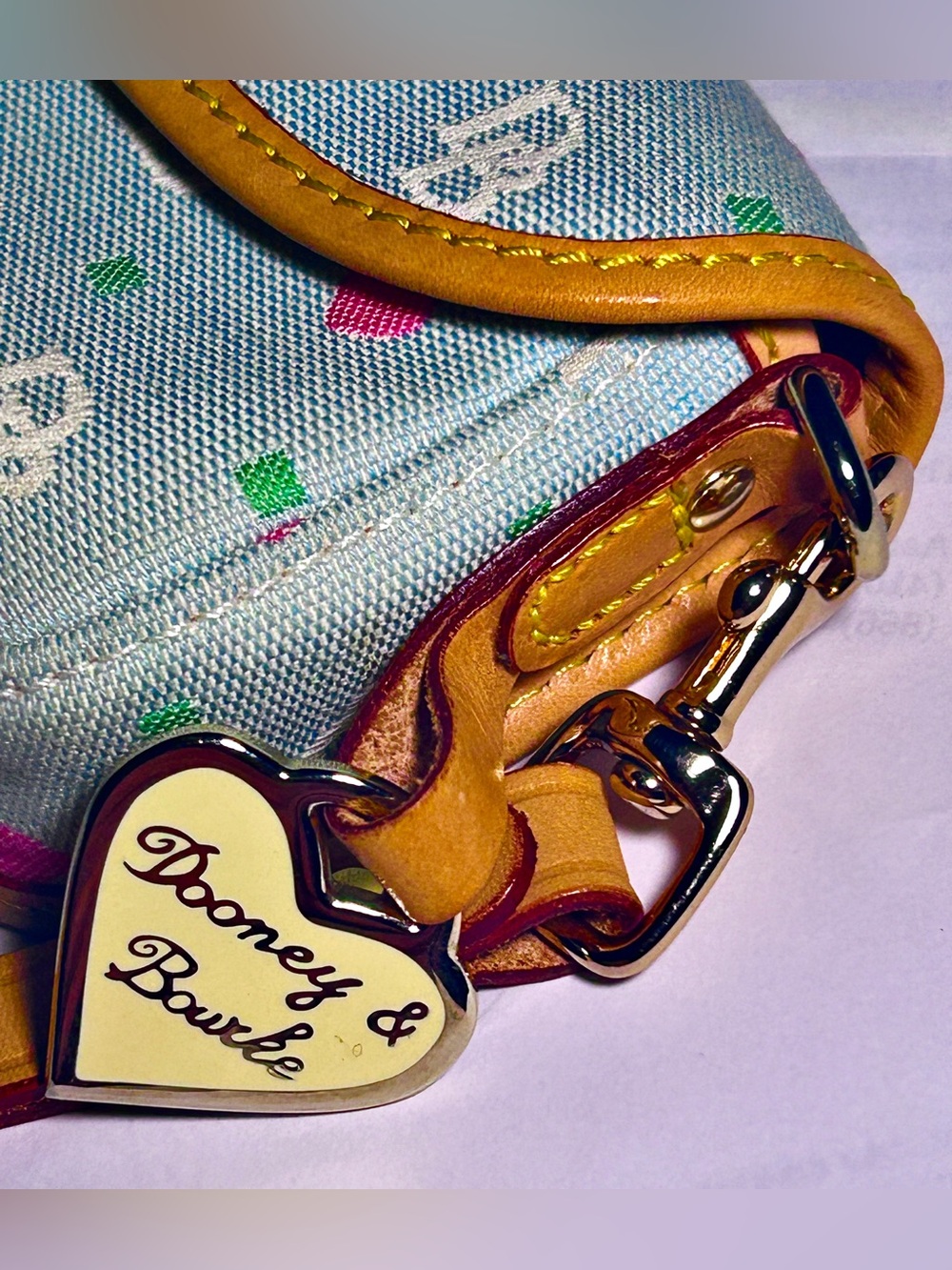 Y2K Dooney & Bourke Blue Heart Charm Wristlet NWOT VINTAGE NEW OLD STOCK